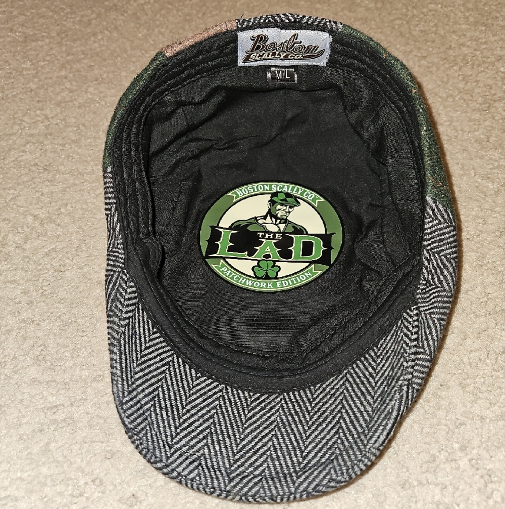 Patchwork Wool Flat Cap - Green Brown Gray - Unbranded - Picture 4 of 6